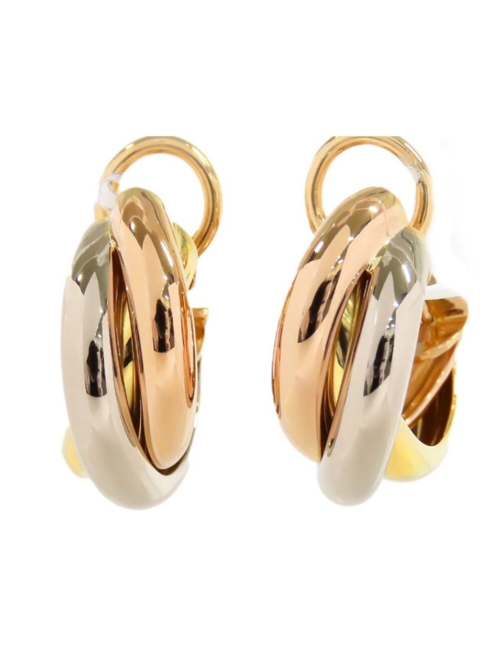 Cartier Trinity Earrings Three Color Gold
